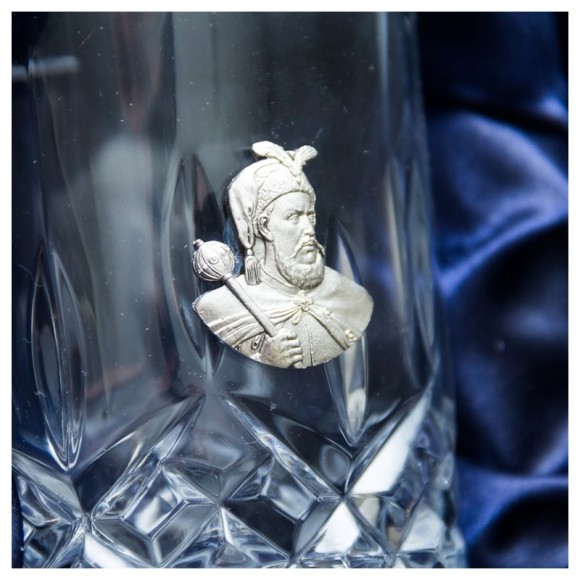 Набір булава + 3 склянки для віскі "Козацькому роду нема переводу"