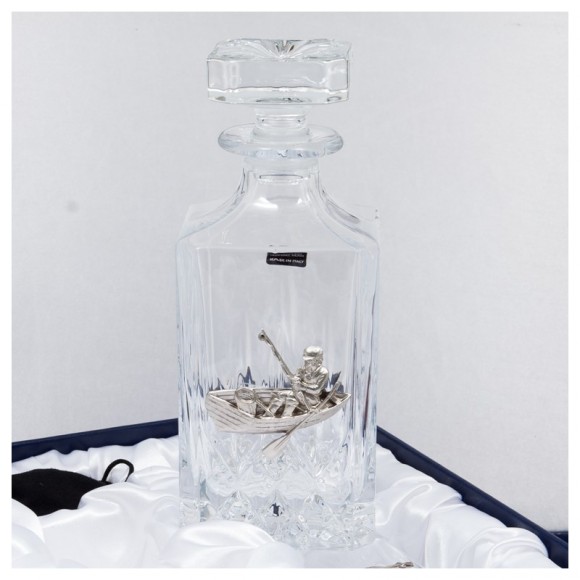 Набір графин + 6 склянок для віскі "Рибалка"