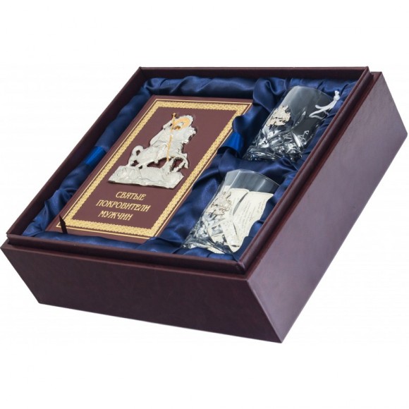 Набір з 2-х склянок для віскі + книга "Святі покровителі чоловіків" Набір з 2-х склянок для віскі + книга "Святі покровителі чоловіків"