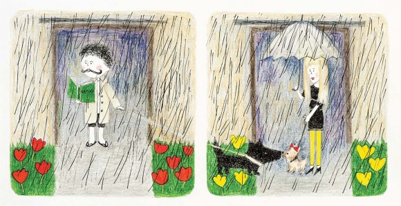 Кучеряві думають, що робити в дощ Кучеряві думають, що робити в дощ