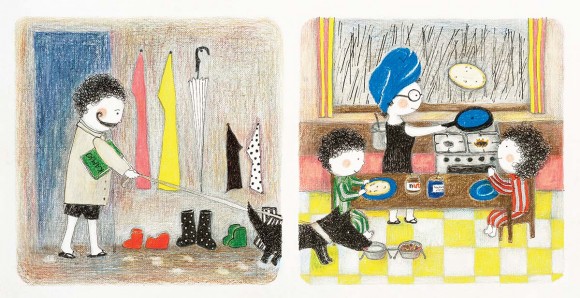 Кучеряві думають, що робити в дощ Кучеряві думають, що робити в дощ