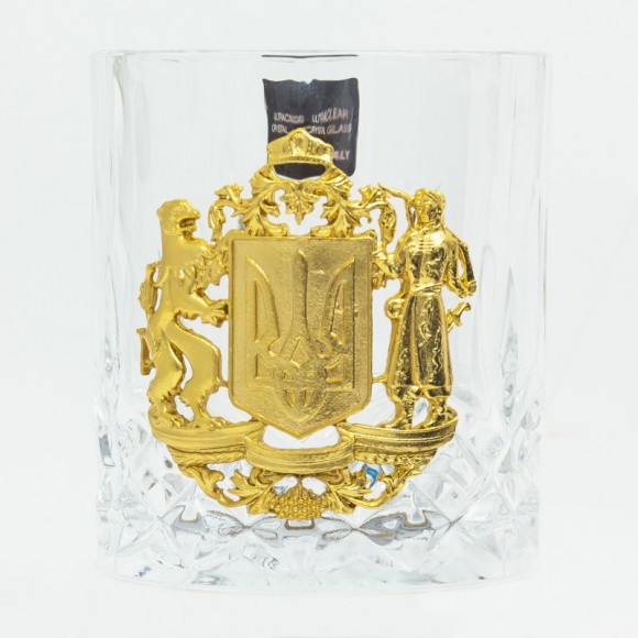 Набір з 2-х склянок для віскі "Герб України" Набір з 2-х склянок для віскі "Герб України"