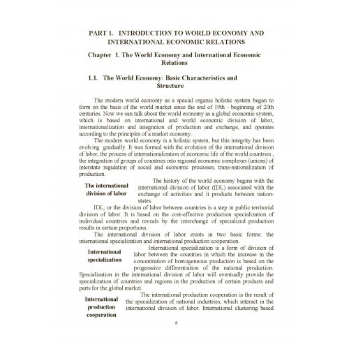 World Economy and Internetinal Economic Relations. Training manual World Economy and Internetinal Economic Relations. Training manual