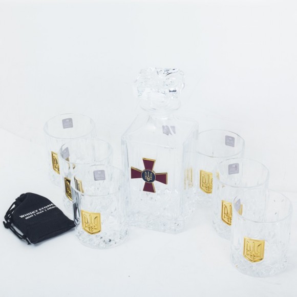 Набір графин + 6 склянок для віскі "ЗСУ" Набір графин + 6 склянок для віскі "ЗСУ"