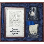 Набір з 2-х склянок для віскі + книга "Святі покровителі чоловіків" Набір з 2-х склянок для віскі + книга