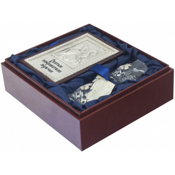 Набір з 2-х склянок для віскі + книга "Святі покровителі чоловіків" Набір з 2-х склянок для віскі + книга "Святі покровителі чоловіків"