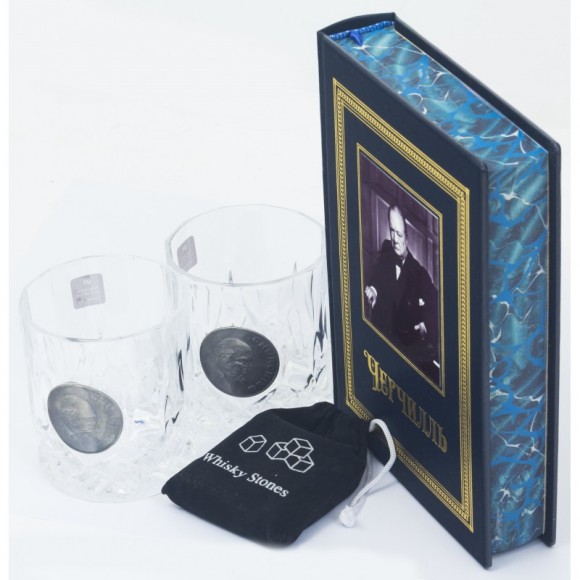 Набор из 2-х стаканов для виски + книга "Черчилль" Набор из 2-х стаканов для виски + книга "Черчилль"