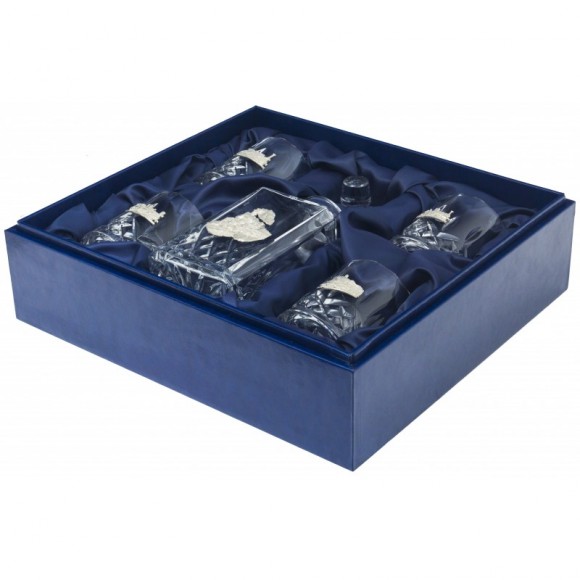 Набір графин + 4 склянки для віскі "Залізничний"