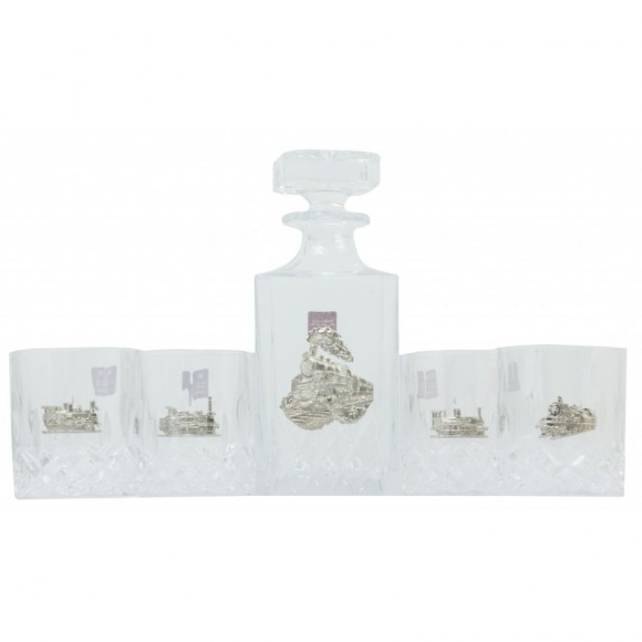 Набір графин + 4 склянки для віскі "Залізничний"