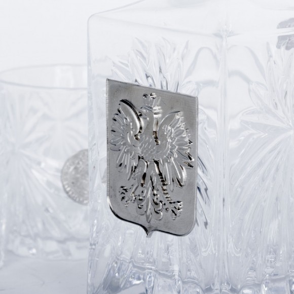 Набір графин + 4 склянки для віскі "Герб Польщі" Набір графин + 4 склянки для віскі "Герб Польщі"