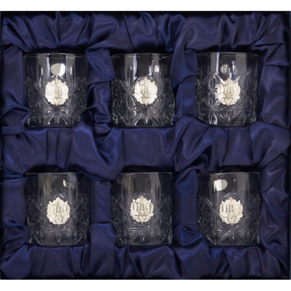 Набір з 6 склянок для віскі "Тризуб" Набір з 6 склянок для віскі "Тризуб"