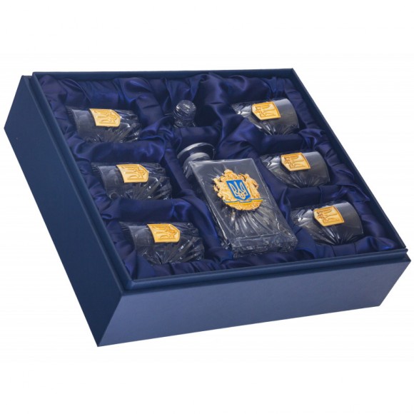 Набор графин + 6 стаканов для виски "Добрый вечер мы из Украины"