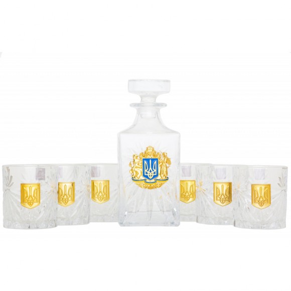 Набор графин + 6 стаканов для виски "Танк Леопард" Набор графин + 6 стаканов для виски "Танк Леопард"