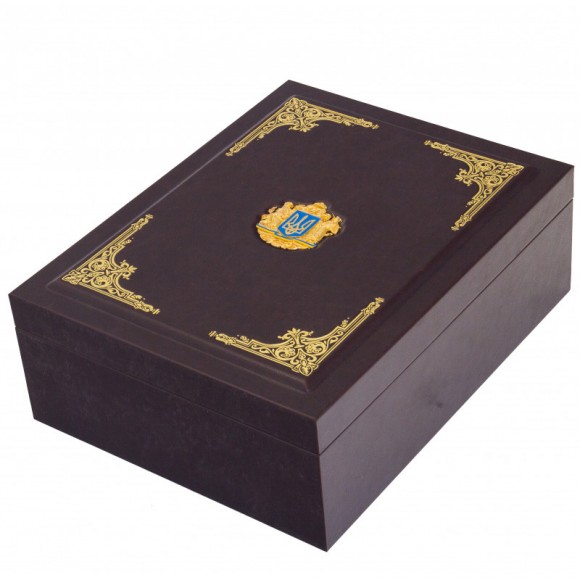 Набор графин + 3 стакана для виски "Тризуб"