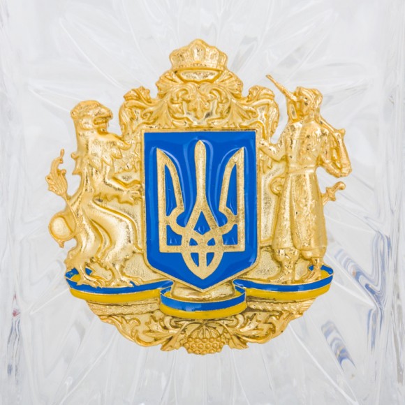 Набор графин + 3 стакана для виски "Тризуб"