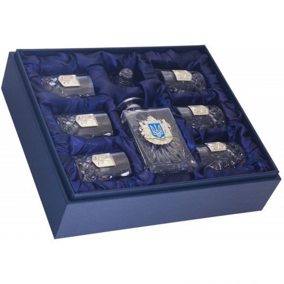 Набор графин + 6 стаканов для виски "Тризуб" Набор графин + 6 стаканов для виски "Тризуб"