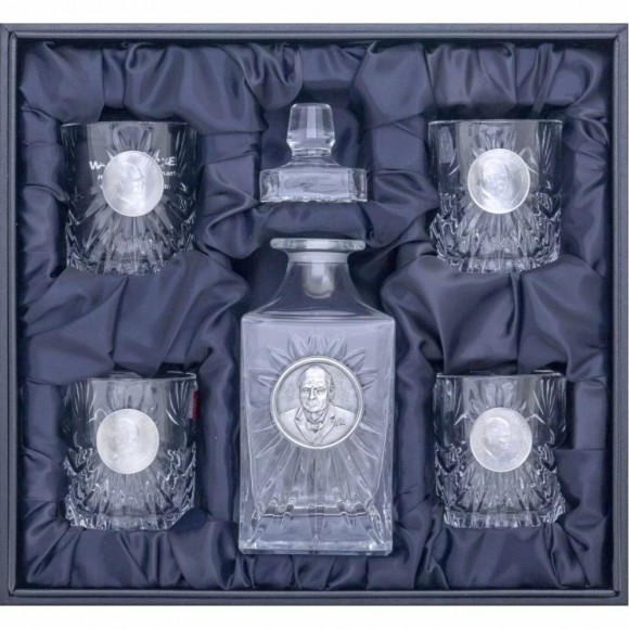 Набор графин + 4 стакана для виски "Черчилль"