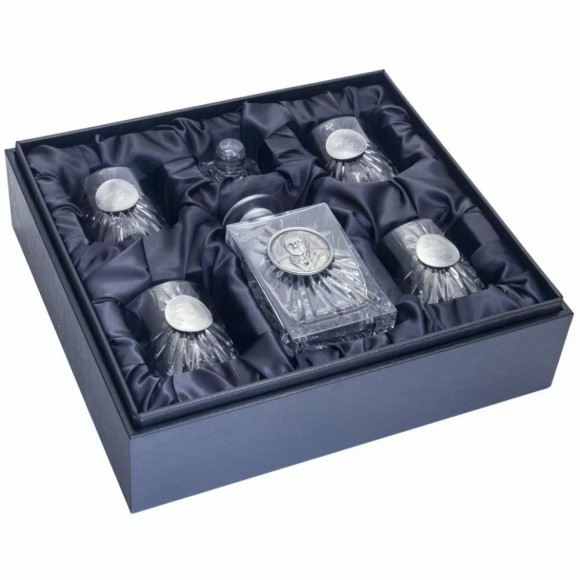 Набор графин + 4 стакана для виски "Черчилль"