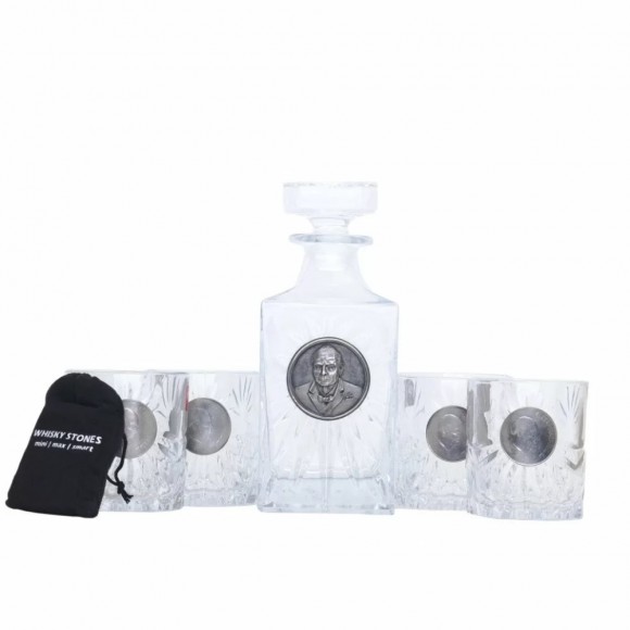 Набор графин + 4 стакана для виски "Черчилль"