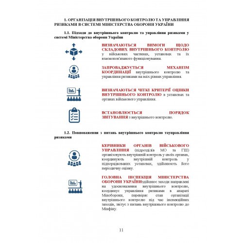 Організація внутрішнього контролю та управління ризиками в обороні України. Методичний посібник Організація внутрішнього контролю та управління ризиками в обороні України. Методичний посібник
