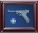 Подарочный коллаж на стену пистолет Парабеллум и эмблема СБУ