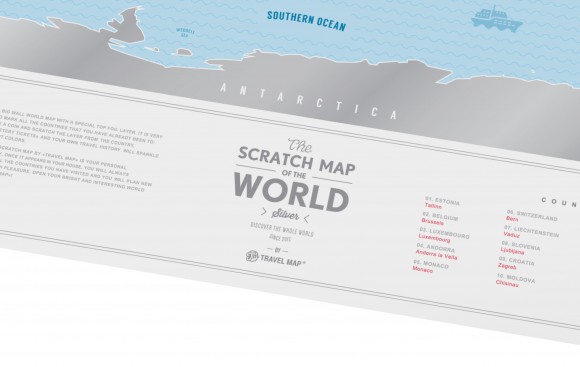 Скретч-карта мира Travel Map Silver World Скретч-карта мира Travel Map Silver World