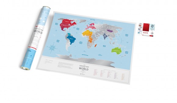 Скретч-карта мира Travel Map Silver World Скретч-карта мира Travel Map Silver World