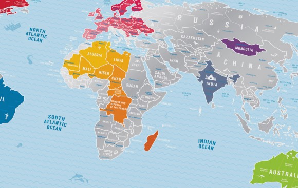 Скретч-карта мира Travel Map Silver World Скретч-карта мира Travel Map Silver World