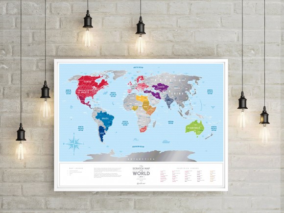 Скретч-карта мира Travel Map Silver World Скретч-карта мира Travel Map Silver World