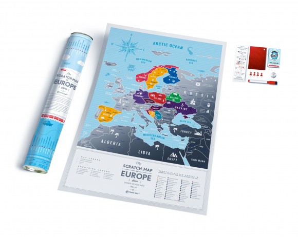 Скретч-карта Европы Travel Map Silver Europe