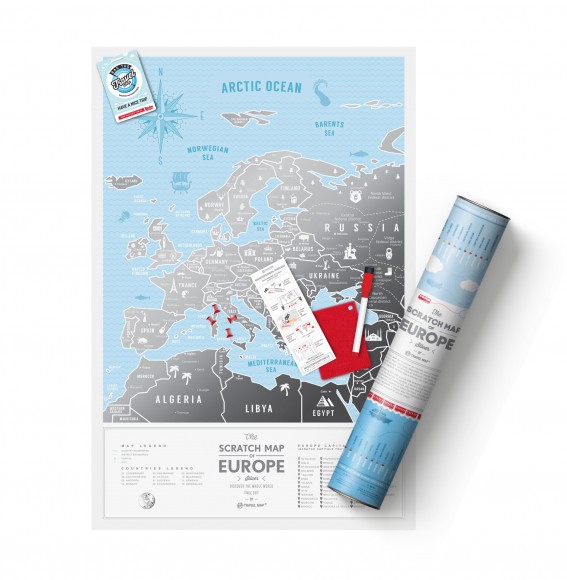 Скретч-карта Европы Travel Map Silver Europe