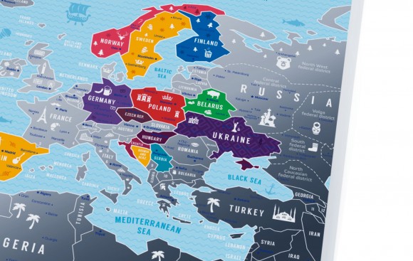 Скретч-карта Европы Travel Map Silver Europe
