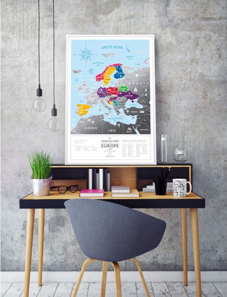 Скретч-карта Европы Travel Map Silver Europe