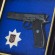 Подарочный коллаж на стену пистолет Форт с эмблемой полиции