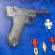 Подарунковий настінний колаж пістолет Парабелум з нагородами УПА