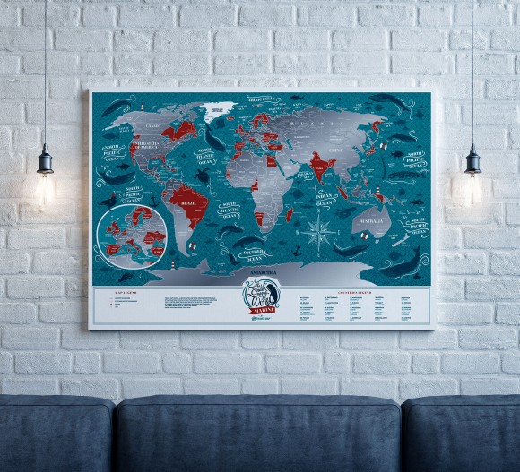 Скретч-карта мира Travel Map Marine World Скретч-карта мира Travel Map Marine World