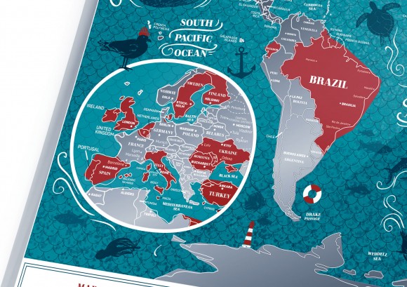 Скретч-карта мира Travel Map Marine World Скретч-карта мира Travel Map Marine World
