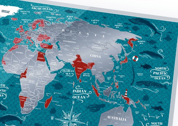 Скретч-карта мира Travel Map Marine World Скретч-карта мира Travel Map Marine World