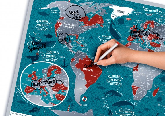 Скретч-карта мира Travel Map Marine World Скретч-карта мира Travel Map Marine World