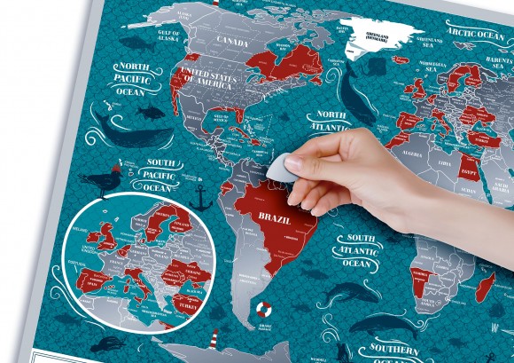 Скретч-карта мира Travel Map Marine World Скретч-карта мира Travel Map Marine World