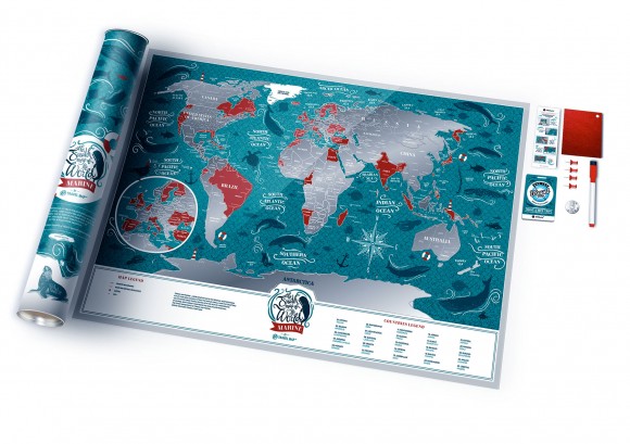 Скретч-карта мира Travel Map Marine World Скретч-карта мира Travel Map Marine World
