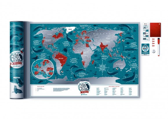 Скретч-карта мира Travel Map Marine World Скретч-карта мира Travel Map Marine World