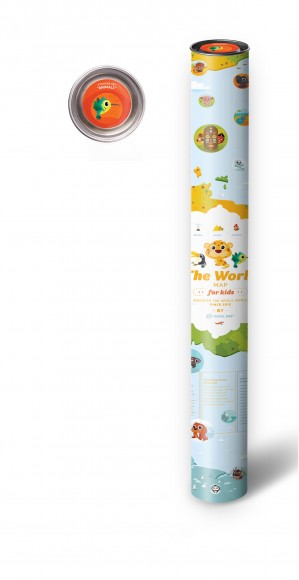 Скретч-карта мира для детей Travel Map Kids Animals (с набором карточек)