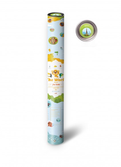 Скретч-карта мира для детей Travel Map Kids Sights (с набором карточек)