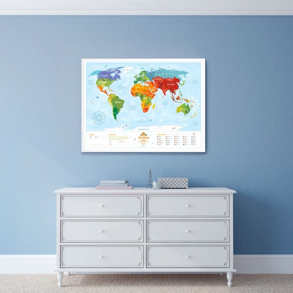 Скретч-карта мира для детей Travel Map Kids Sights (с набором карточек)