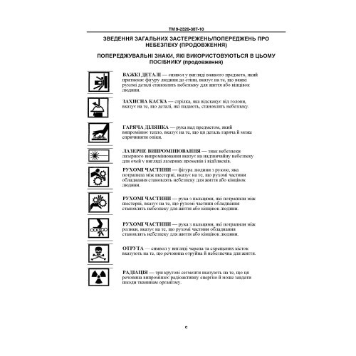 Технічний посібник оператора для транспортних засобів HMMWV: M1113, M1114, M1151, M1151A1, M1152