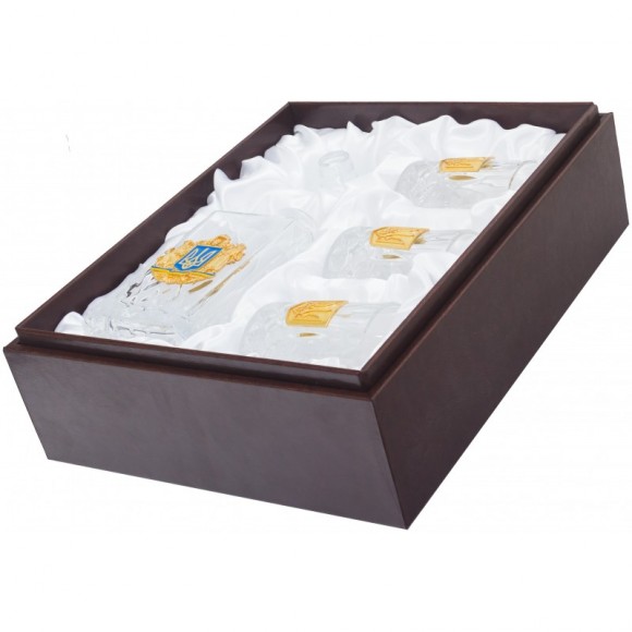 Набір графин + 3 склянки для віскі "Тризуб" Набір графин + 3 склянки для віскі "Тризуб"