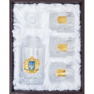 Набор графин + 3 стакана для виски "Тризуб" Набор графин + 3 стакана для виски "Тризуб"